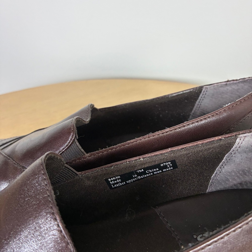 Clarks Leather Slip‎ On Wedge Loafers Women's 7 Office Comfort Support Neutral - Picture 5 of 8